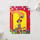 Carte Dia de los Muertos - Chanson pour l'âme (Devant/Arrière en situation)