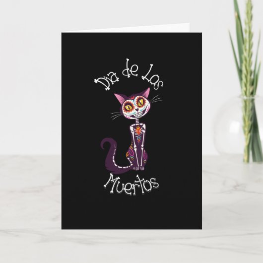 Carte Dia de los Muertos- Chat de bonbons (Devant)