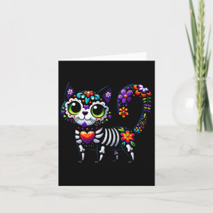Carte Dia De Los Muertos Cinco De Mayo Cat Crâne à sucre