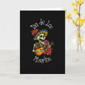 Carte Dia de los Muertos- Crâne de Sucre Candy (Fleur jaune)