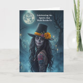 Carte Dia de los Muertos Jour de la Jolie Dame Morte (Devant)