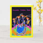 Carte Dia de los Muertos Se souvenir de célébrer la dans (Fleur jaune)