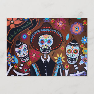 Carte Dia de los Muertos Tres Amigos Mariachi