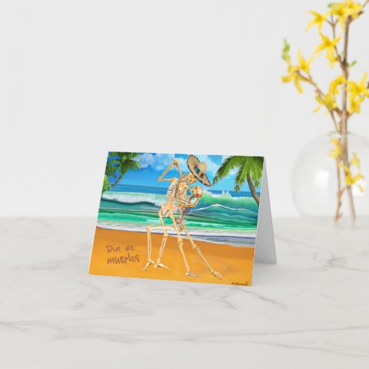 Carte Dia de Muertos (Fleur jaune)