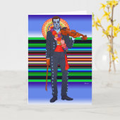Carte Día de Muertos/Jour des morts (Fleur jaune)