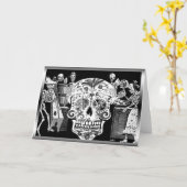 Carte Día de Muertos/Jour des morts (Fleur jaune)