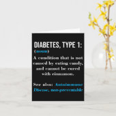 Carte Diabète Type 1 Définition Maladie auto-immune (Fleur jaune)
