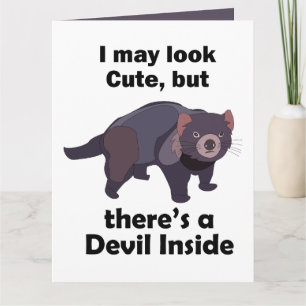 Carte Diable de Tasmanie Diable Mignon à l'Intérieur Mar