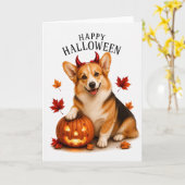 Carte Diable Pembroke Welsh Corgi (Fleur jaune)