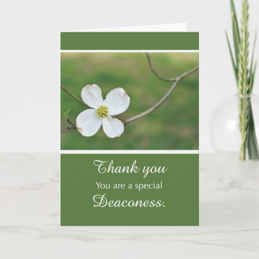Carte Diaconesse Merci Fleur de Cornouiller (Devant)