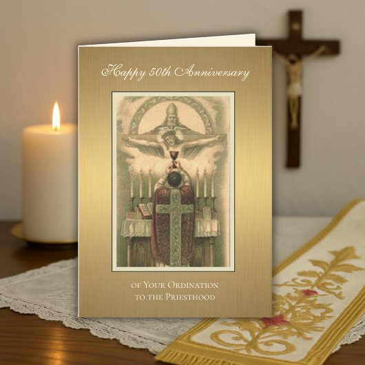 Carte Diacre de l'ordination du prêtre catholique