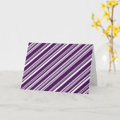 Carte Diagonale en bandes violettes et blanches (Fleur jaune)