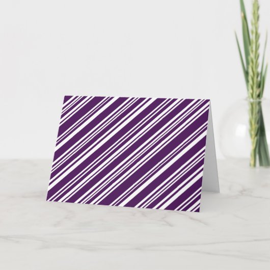 Carte Diagonale en bandes violettes et blanches (Devant)