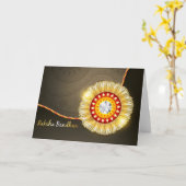 Carte diamant de Raksha Bandhan, Rakhi (Fleur jaune)