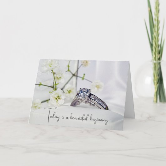 Carte Diamant et Fleurs mariages (Devant)