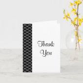 Carte Diamants Art déco noir et blanc (Fleur jaune)