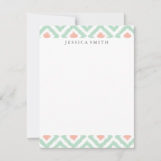 Carte Diamants de corail de Mint Ikat Motif (Devant)