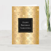 Carte Diamants de Parties scintillant de Glam Or Anniver (Devant)