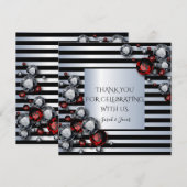 Carte Diamants et rubis sur bandes noires et argentées (Devant / Derrière)