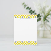 Carte Diamants gris jaune Merci Motif Ikat (Debout devant)