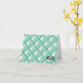 Carte Diamants matelassés sarcelle Hello (Fleur jaune)