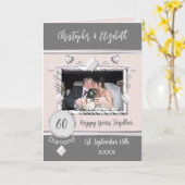 Carte Diamond 60e anniversaire ajouter des noms de photo (Fleur jaune)