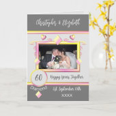 Carte Diamond 60e anniversaire ajouter des noms photo ja (Fleur jaune)