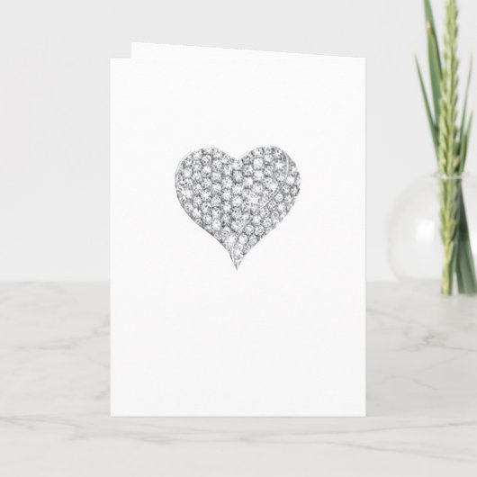 Carte Diamond Heart Blue Wedding Program Card (Dos)