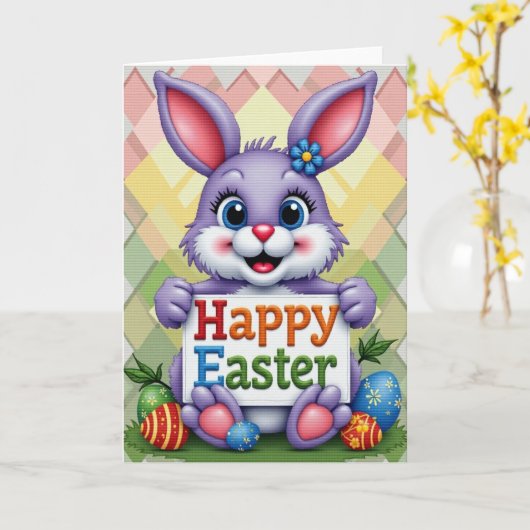 Carte Diamond Pattern Easter Card (Fleur jaune)