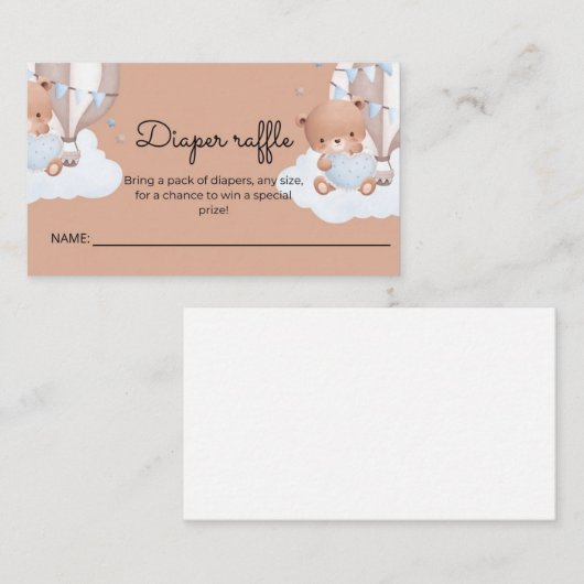 CARTE DIAPER RAFFLE (Devant / Derrière)