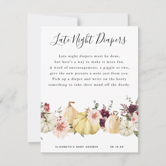 Carte Diapositives nocturnes | Jeu Baby shower (Devant)