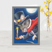 Carte Dickens Noël Scrooge Souris Art Aquarelle (Fleur jaune)