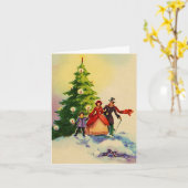 Carte Dickens style Christmas Illustration (Fleur jaune)