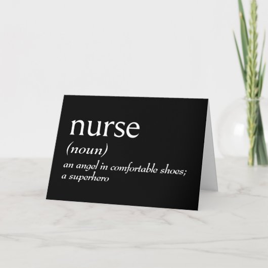 Carte Dictionary Definition For NURSE (Devant)