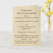Carte Dictionnaire Centenaire Signifiant Joyeux 100ème (Fleur jaune)