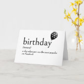 Carte Dictionnaire Définition de l'anniversaire (Fleur jaune)