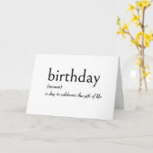 Carte Dictionnaire Définition de l'anniversaire (Fleur jaune)