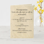 Carte Dictionnaire non-agénaire Signification Joyeux 90è (Fleur jaune)