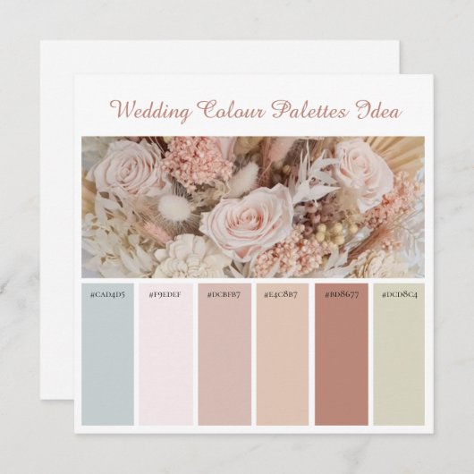 Carte d'idée Palettes couleur mariage (Devant / Derrière)