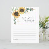 Carte d'idées de la nuit Eucalyptus Tournesol vert (Debout devant)