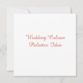 Carte d'idées de palettes de couleurs de mariage (Dos)