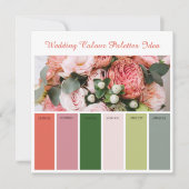 Carte d'idées de palettes de couleurs de mariage (Devant)
