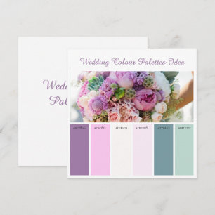 Carte d'idées de palettes de couleurs de mariage