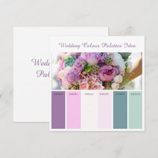 Carte d'idées de palettes de couleurs de mariage
