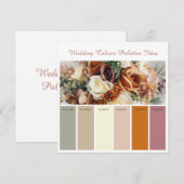 Carte d'idées de palettes de couleurs de mariage (Devant / Derrière)