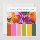 Carte d'idées de palettes de couleurs de mariage (Devant)