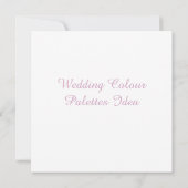 Carte d'idées de palettes de couleurs de mariage (Dos)