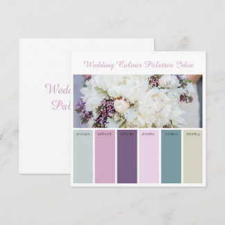 Carte d'idées de palettes de couleurs de mariage