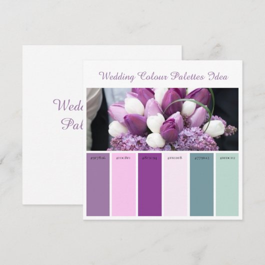 Carte d'idées de palettes de couleurs de mariage (Devant / Derrière)