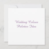 Carte d'idées de palettes de couleurs de mariage (Dos)